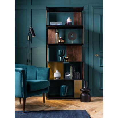John Lewis + Swoon Brunel Shelving Unit, Brown Brown | H195 x W80 x D38cm