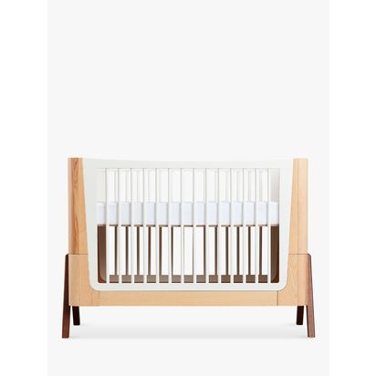Gaia Baby Hera Cot Natural/Walnut | H93.4 x W61.4 x L124.4cm