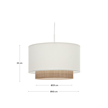 Erna bamboo ceiling lampshade with natural, white finish Ã˜ 40 cm