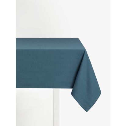 John Lewis Herringbone Cotton Tablecloth Dark Blue | L250 x W160cm