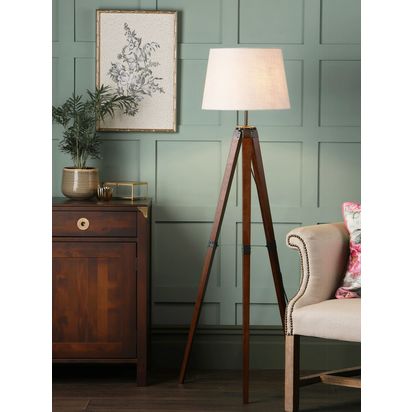 Laura Ashley Burdale Tripod Floor Lamp, Antique Brass Antique Brass