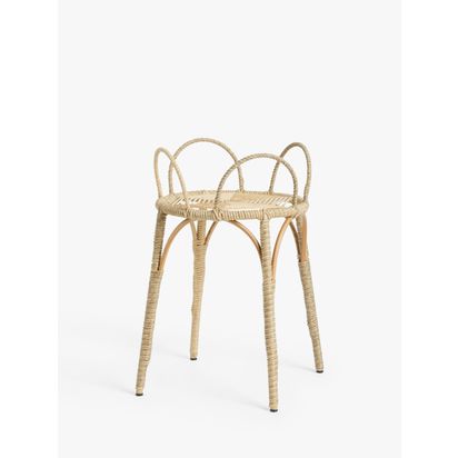 John Lewis Rattan Effect Plant Stand Metal, Poly Rattan | H35 x W31 x D31cm