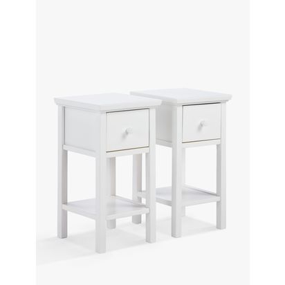 John Lewis Wilton Bedside Tables, Set of 2 White | Each table: H55 x W31.2 x D32cm