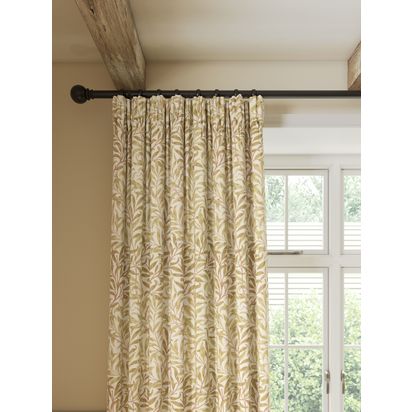Morris & Co. Willow Bough Pair Lined Pencil Pleat Curtains Ochre | H228 x W167cm