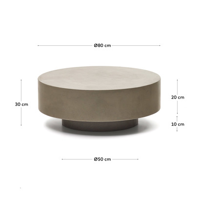 Garbet cement coffee table, Ã˜ 80 cm