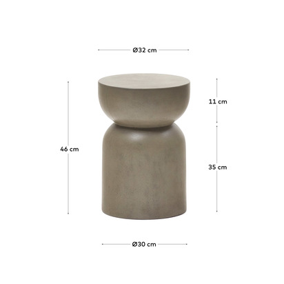 Garbet round cement side table, Ã˜ 32 cm