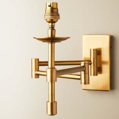 Three fold wall fitting in antique brass