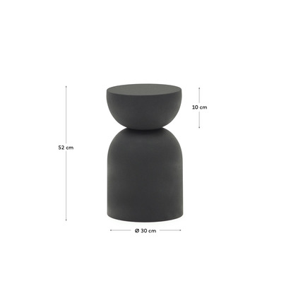 Rachell metal side table with glossy black painted finish Ã˜ 30 cm