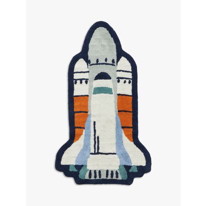 John Lewis Rocket Cotton Rug Blue | L120 x W70 x D0.5cm