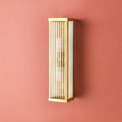 Liddle ip44 wall light with glass rods and frosted glass sides