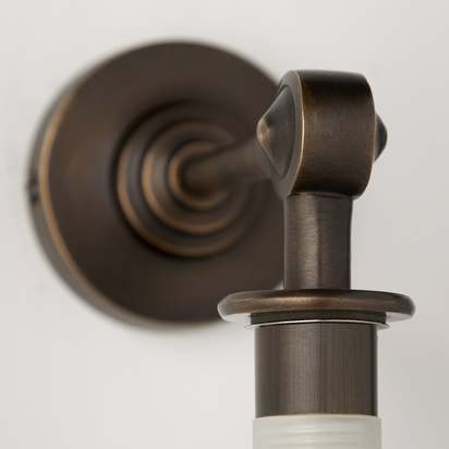 Mini elbow wall fitting IP44 in antique bronze