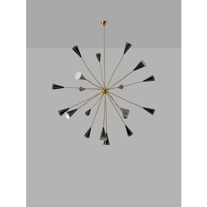 Pure White Lines Alexandra Sputnik 19 Arm Ceiling Light Black | H200 x Dia.150cm