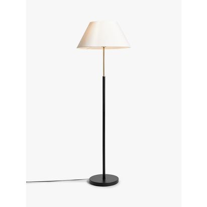 John Lewis Tapered Shade Floor Lamp, Black/Brass Black/Brass | H150 x Dia.50.5cm