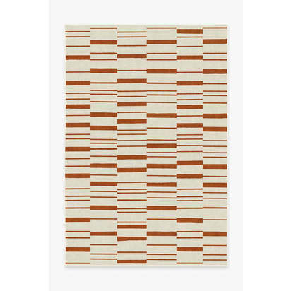 Broken Stripe Rust Orange Rug