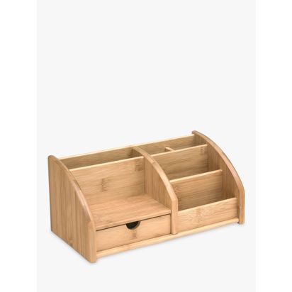 Osco Bamboo Desk Organiser Natural | L27.5 x W14 x H12.5 cm