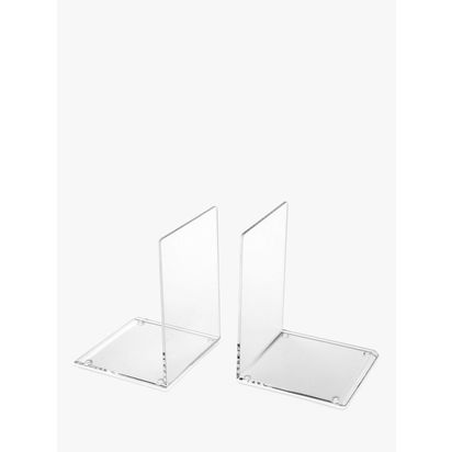 Osco Acrylic Bookends, Set of 2, Clear Clear | H17.2 x W12 x L12cm