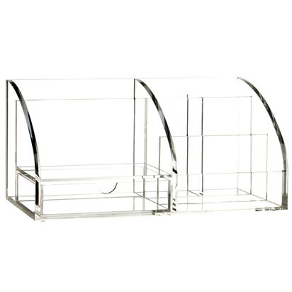 Osco Desk Organiser, Clear Clear | H12 x W25 x D13cm