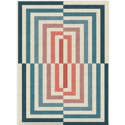   Room with Ruggable's Jonathan Adler Op Art Teal Rug in 5x7 Closeup of Ruggable's Jonathan Adler Op Art Teal Rug RUGS / INDOOR RUGS Jonathan Adler Op Art Teal Rug