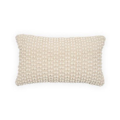Mascarell cushion cover in white cotton and polyester, 30 x 50 cm
