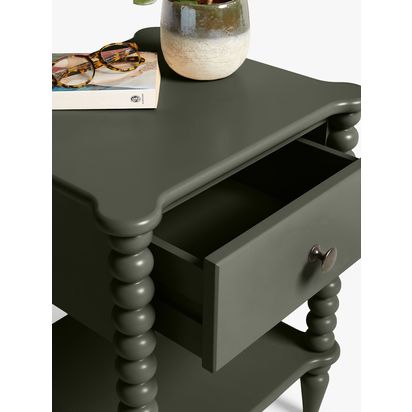 John Lewis Bobbin 1 Drawer Bedside Table Green