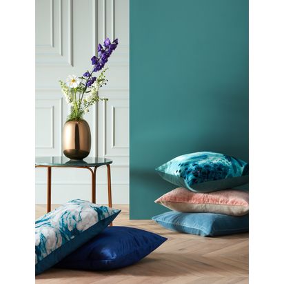 John Lewis Cotton Velvet Cushion Soft Teal | H50 x W50cm