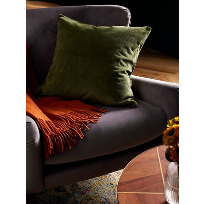 John Lewis Cotton Velvet Cushion Green | 50 x 50cm