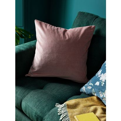 John Lewis Cotton Velvet Cushion Pink | 50 x 50cm