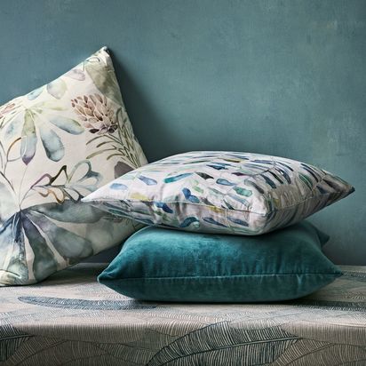 John Lewis Cotton Velvet Cushion Dark Spruce | H50 x W50cm