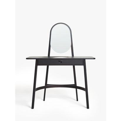John Lewis Rattan Dressing Table and Mirror Black | H133.5cm * W46.0cm * D105.0cm