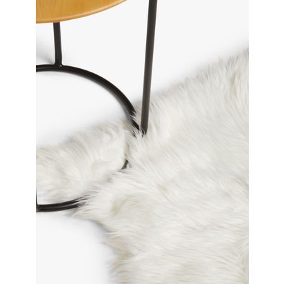 John Lewis Faux Fur Sheepskin Rug Ivory | W55 x D90cm