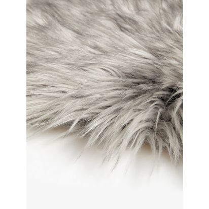 John Lewis Faux Fur Sheepskin Rug Grey Tip | L90 x W55 x D5cm