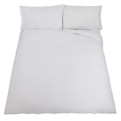 John Lewis Strada Seersucker Stripe Cotton Bedding White | H200.00cm * W200.00cm