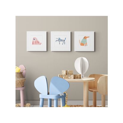 John Lewis Park Pals Wall Art Gallery Set, Set of 3, 20 x 20cm White/Multi | 33.5 x 33.5 x 2.8cm