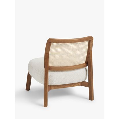John Lewis Dime Accent Chair, Walnut Frame, Cream Boucle Cream Boucle | H77 x W66.5 x D75.8cm