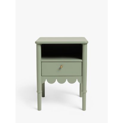 John Lewis ANYDAY Hem 1 Drawer Bedside Table Green | H59 x W44 x D44cm