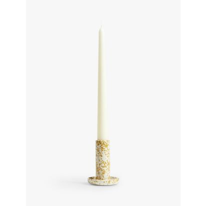 John Lewis Splash Candle Holder, Honey Honey | Large: H9.4 x Dia.6.8cm