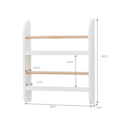 Great Little Trading Co Greenaway Mini Bookcase, White/Natural White/Natural | H60 x W50 x D12cm