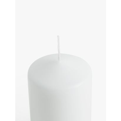 John Lewis Pillar Candle, White, 354g White | H13 x W6.8 x D6.8cm