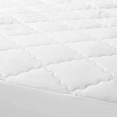 John Lewis Synthetic Soft Touch Washable Quilted Mattress Protector White | Double