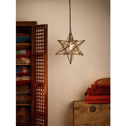 Där Ilario Star Large Ceiling Light, Antique Brass Antique Brass