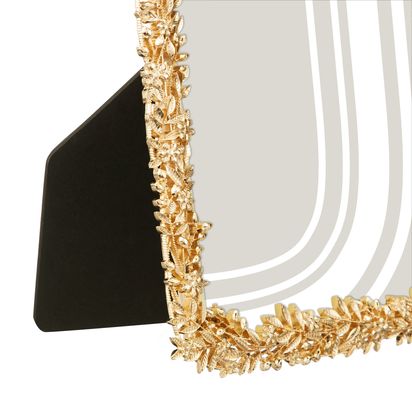 John Lewis Laura Leaves Photo Frame, Gold Gold | H20 x W15 x D1.4cm