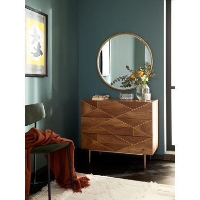 John Lewis + Swoon Mendel 3 Drawer Chest Light Brown | H78.5 x W90 x D46.5cm