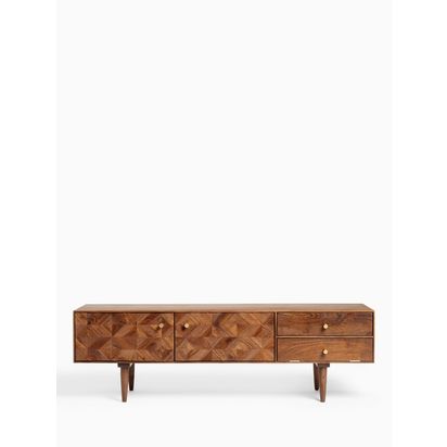 John Lewis + Swoon Franklin TV Stand for TVs up to 66", Brown Brown | H45 x W145 x D35cm