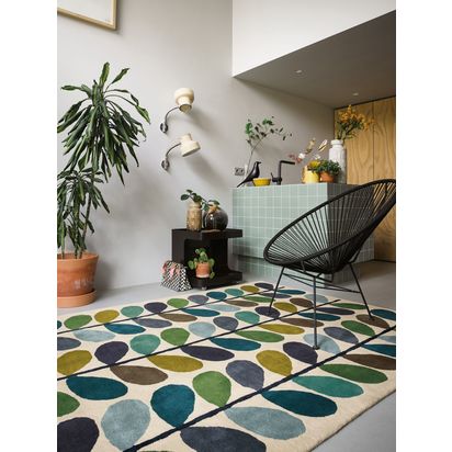 Orla Kiely Linear Stem Wool Rug Kingfisher | L230 x W160cm