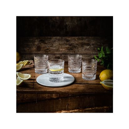 Nachtmann Ethno Crystal Glass Tumbler, Set of 4, 294ml, Clear Clear | H9.4 x Dia.8.2cm