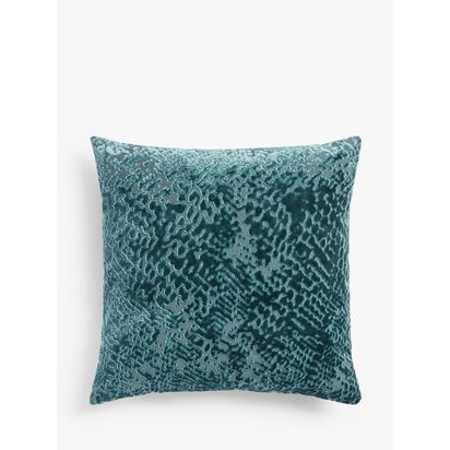 John Lewis High Low Velvet Cushion Fjord | 50 x 50cm