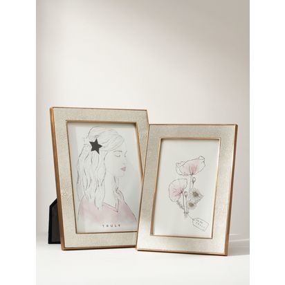 Truly Faux Shagreen Photo Frame, Ivory