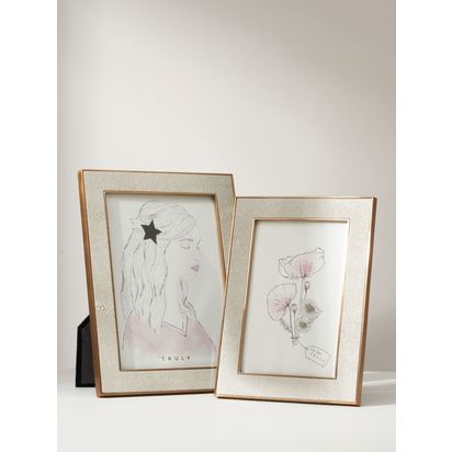 Truly Faux Shagreen Photo Frame, Ivory