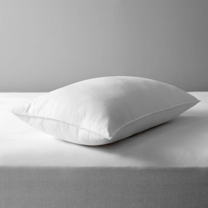 John Lewis Synthetic Soft Touch Washable Standard Pillow, Firm White | H19 x W40 x D76cm