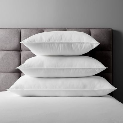 John Lewis Synthetic Soft Touch Washable Standard Pillow, Firm (5) White | H19 x W40 x D76cm